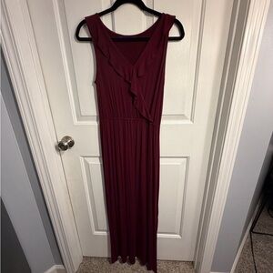 Apt. 9 Burgundy Ruffle Maxi Dress